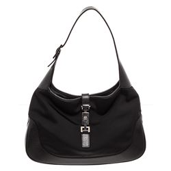 Gucci Canvas/Leather Trim Jackie Bag