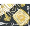 Image 3 : Authentic HERMES "Cliquetis" Black 100% Silk Scarf