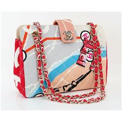 CHANEL Multicolor Quilted Canvas Tote Bag