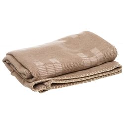 Hermes Coco and Chamomile Avalon Cashmere/Wool Throw Blanket