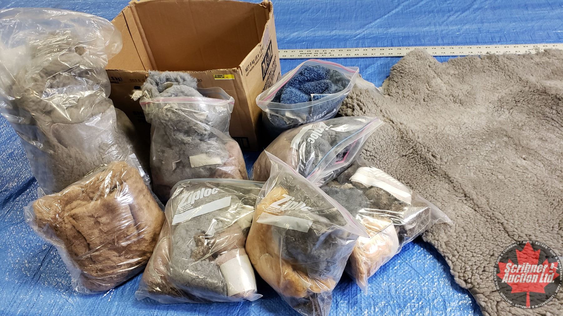 BOX LOT: Shearling Pieces - Variety Sizes/Shapes