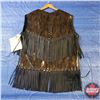 Image 2 : CHOICE OF 16 Long Leather Tasseled Vests : Size Medium