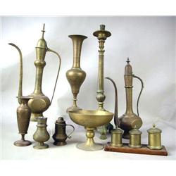 A GROUP OF BRASS TABLE ARTICLESIncludin
