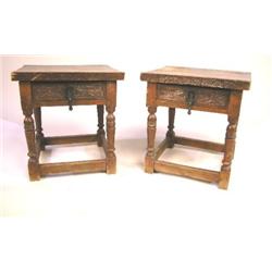 A PAIR OF BAROQUE STYLE CARVED WALNUT S