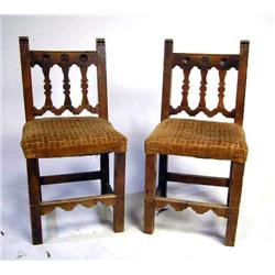 A SET OF SIX BAROQUE STYLE CARVED WALNU
