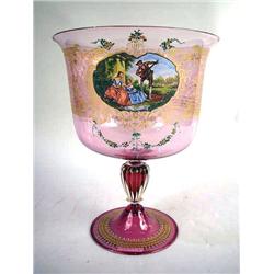 A LARGE PAINTED AND PARCEL-GILT CRANBER