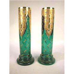 A PAIR OF ENAMEL-DECORATED PARCEL-GILT 