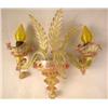 Image 1 : A PAIR OF PINK AND GREEN LEAF-DECORATED