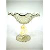 Image 1 : AN AMBER GLASS CANDY DISH WITH FIGURAL 