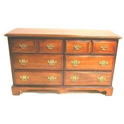 A GEORGE III STYLE MAHOGANIZED CHEST OF