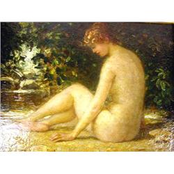 TWO OILS ON CANVASOne depicting a woode