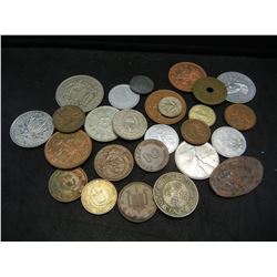 Lot of (26) Foreign Coins and Tokens