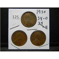 1930, 34 PD Wheat Cents