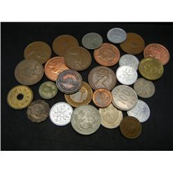 Lot Of (27) Foreign Coins and Tokens