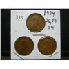 Image 1 : 1924, 26, 27 Wheat Cents