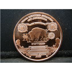Copper Round .999 Ten Dollar/Bison