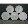 Image 1 : (5) WWII GERMAN COINS (1943F 1-R/1941B-5R/1940A 1-R/1940E 5-R/1941A-5R) HISTORIC MARKINGS ON BACK