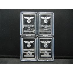 CLAD (4) SILVER GERMAN ART BARS ONE OUNCE, CLAD