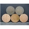 Image 1 : (5) CANADIAN LARGE CENTS, CONSECUTIVE YRS (1904/05/06/07/08)