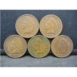 1895 1896 1897 1898 1899 Indian Head Cents.