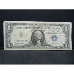 1957 $1 Star Note Blue Seal Silver Certificate.  Serial # *52049249C