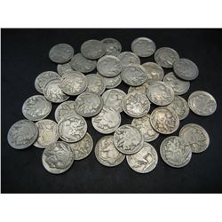Lot of 40 1935 Full Date Buffalo Nickels.