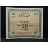 Image 1 : 1943-A Italy 10 Lire Allied Military Currency.  Serial # A23425388A