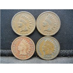 1893 1895 1898 1899 Indian Head Cents.