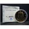 Image 1 : 24 K Gold layered Life of President John F. Kennedy medal.  Large.