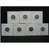 Image 1 : (7 ) Mercury S Mint Dimes:  40, 41, 42, 43, 44, 45, and 45 MICRO.  Nice circulated WWII coins.
