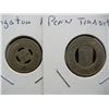 Image 2 : (2) nice transportation tokens:  Kingston NY and Pennsylvania Transit Co.