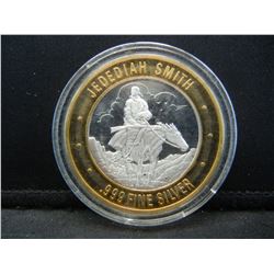 Explorers of the West “Jedediah Smith” (.999) silver gambling token.   In capsule.