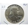 Image 1 : 1960 Franklin Half with Full Bell Lines.  Nice Brilliant Uncirculated.
