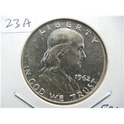 1962-D Franklin Half with Full Bell Lines.  Unbelievable sharp strike.  Uncirculated.