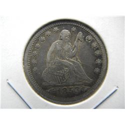1853 Seated Quarter with arrows and rays.  Nice type coin.  VF.