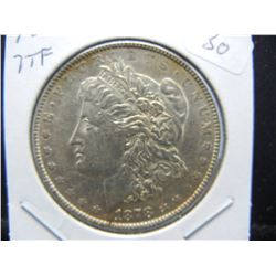 1878 Seven Tail Feather Morgan Dollar.   AU 55.
