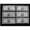 Image 1 : (6) Consecutive Serial # 1935A Silver Certificates.  Crisp Uncirculated.  The WWII note.