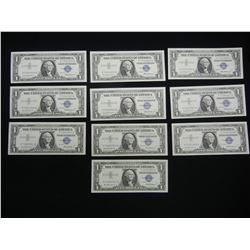 (10) Consecutive Serial # 1957 Silver Certificates.  GEM Crisp Uncirculated.