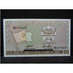 1964 RAWANDA 20 Franc Note.  GEM Crisp Uncirculated.  First I’ve seen.