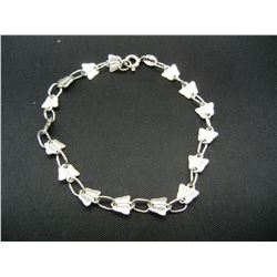 Six-inch Sterling Bracelet with butterfly link design.