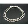 Image 1 : Seven-inch Sterling Bracelet with charm bracelet link design.   New.