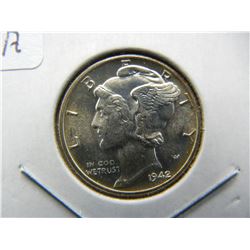 1942 Mercury Dime.  GEM MS 66 with Exploding Luster.