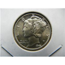 1944 Mercury Dime.  GEM MS 65.   Very White—a super coin.