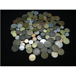 Mixed Group of Foreign Coins. Coins Weigh 1.6 Pounds.
