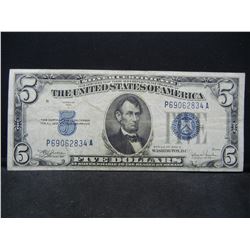1934-C $5 Blue Seal Silver Certificate. Serial # P69062834A