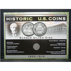 1914-D Barber Dime Historic U.S. Coin Set Issued by First Commemorative Mint.