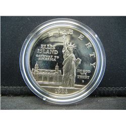 1986-S United States Mint Ellis Island Statue of Liberty Proof Commemorative 90% Silver Dollar.