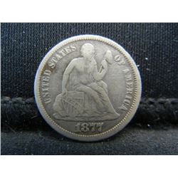 1877 Seated Liberty Dime. Full Liberty.