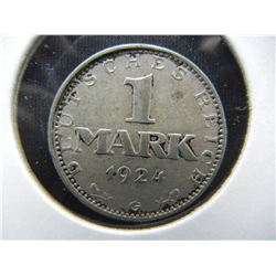 1924 Germany Silver 1 Mark.