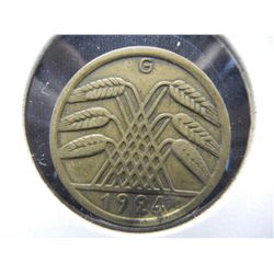 1924-G Germany 50 Renten Pfennig. Scarce Date.